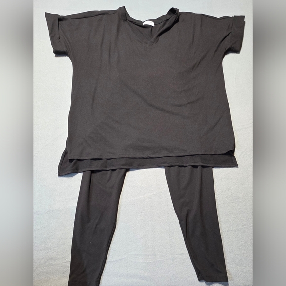 Zenana SET EUC XL Classic Black Women's Set PTP 27 Waist 18 Inseam 27 - Picture 2 of 4